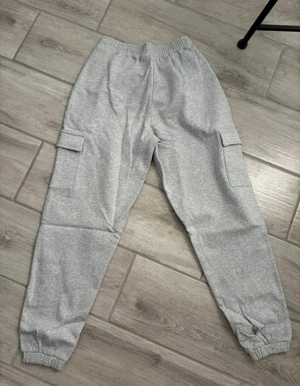 Gymshark Women’s Light Grey Core Marl Fleece Cargo Joggers Size Small NEW - Image 4