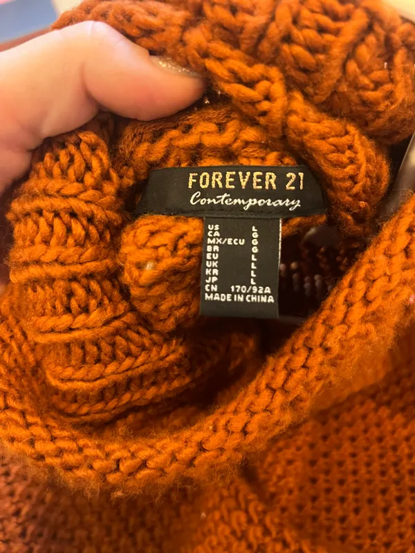 Forever 21 Orange Knit Sweater - Image 4