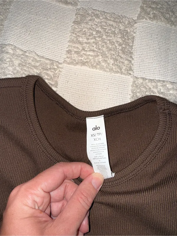 NWOT Alo Yoga Wellness Rib Tee Dress Espresso Size XS - Image 3