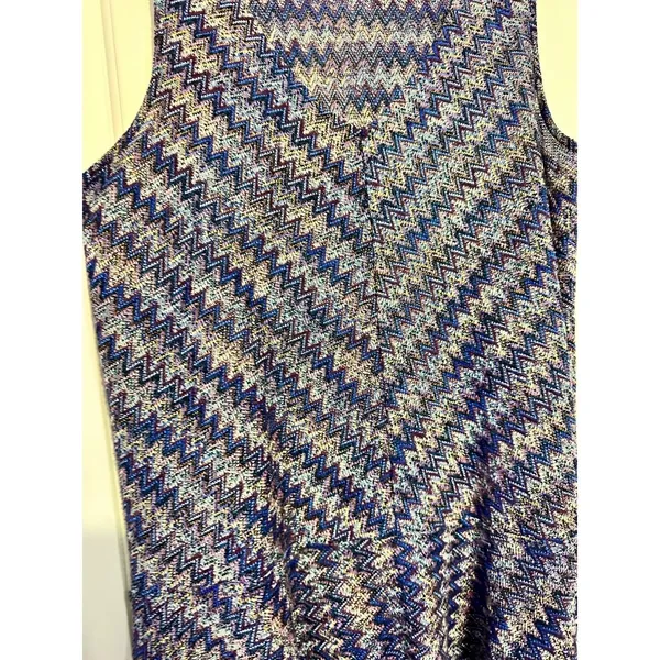 Anthropologie Maeve Shift‎ Dress Chevron Zigzag Multicolor Knit Ruffle S - Image 8