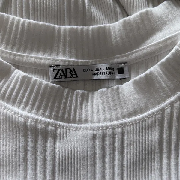 ZARA‎ Collection Women’s Ribbed White Fitted Layering Tank Top Size L - Image 7