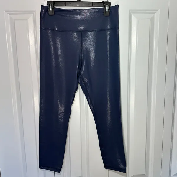 Zyia Active Navy Metallic‎ Light n Tight Hi-rise 7/8 24" Womens 12 Leggings - Image 2