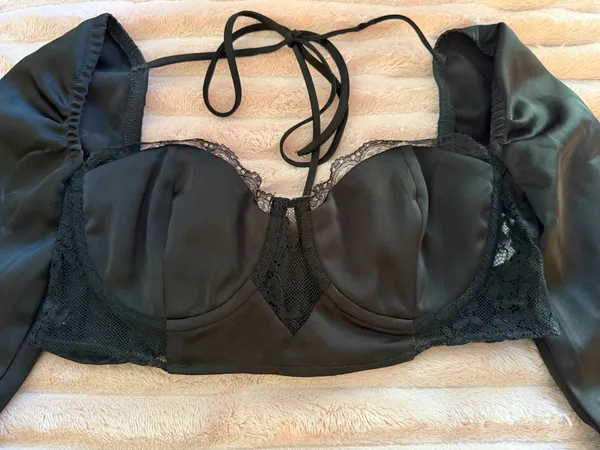 Princess Polly Top Black Lace Long Sleeve - Image 2