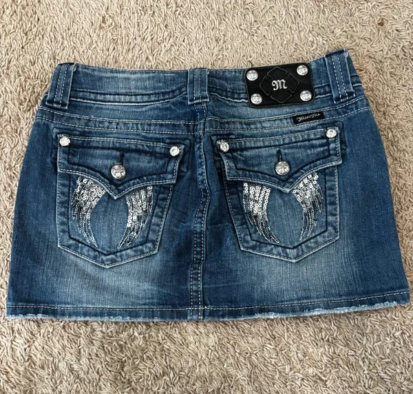 Miss Me vintage blinged jean skirt - Image 2