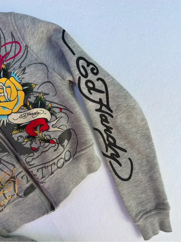 Ed Hardy Rose and Sword Full Zip Hoodie XS - Image 8