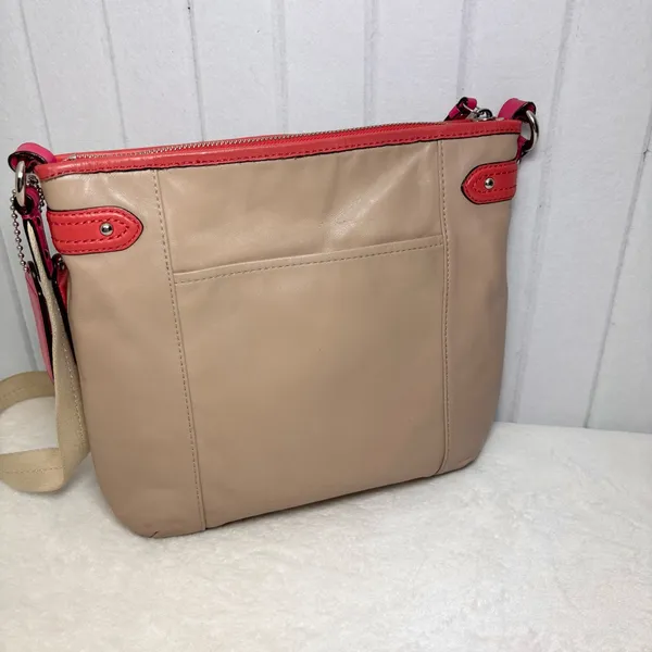 Coach‎ Vintage Daisy Spectator Tan Orange Pink Crossbody Bag - Image 4