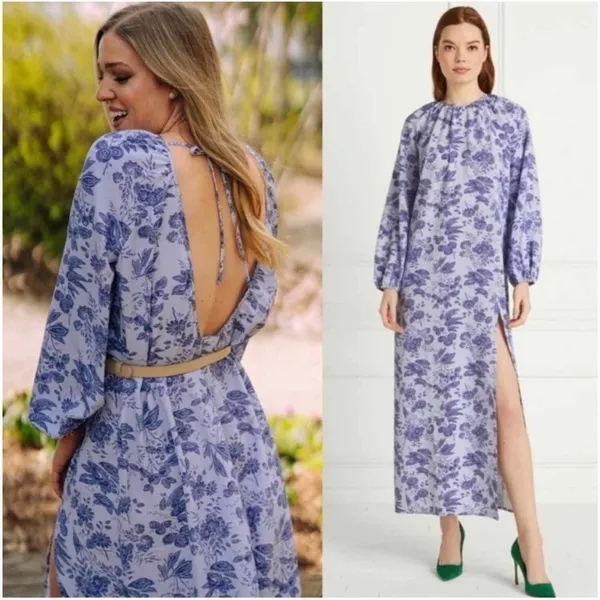 Hill House The Simone Maxi Dress in Lilac Tonal Floral Size XL - Image 5