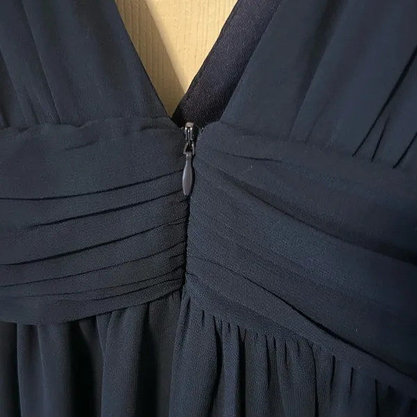 Lulus Dress Heavenly Hues Elegant Navy Blue Sleeveless Maxi Slit Size Small - Image 9