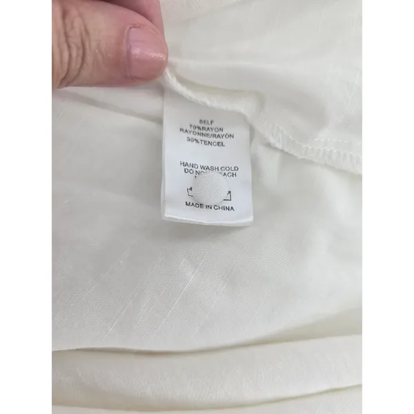 Sunday in Brooklyn Maxi Dress Womens Large Sleeveless High Slit White EUC - Image 4