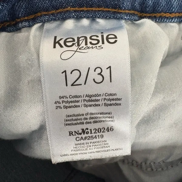 Kensie Vintage Luxe Distressed The Slim Straight Jean Light Wash Crop 31/12 GUC‎ - Image 11