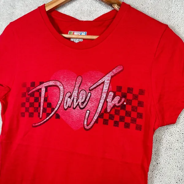 New Dale Earnhardt Jr. T-Shirt Womens Large Red Racing‎ NASCAR Short Sleeve Crew - Image 3