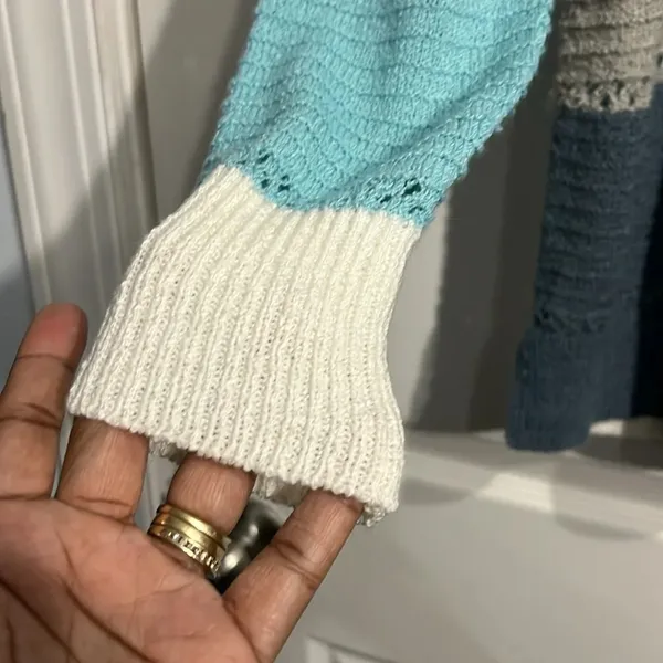 Striped Knitted Sweater Hoodie Women's - Image 3