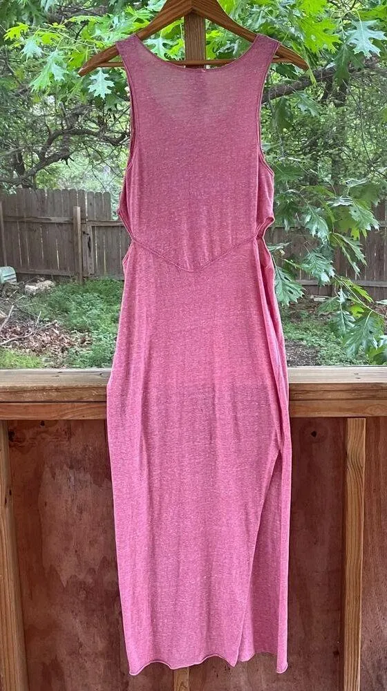 Free People Beach Pink Side Cutout Maxi Dress Sleeveless Size S - Image 2