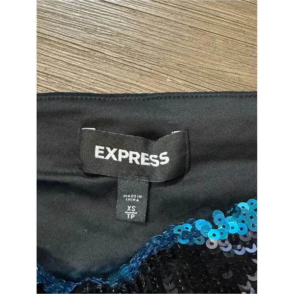 Express Multicolor Sequin Stripe Mini Skirt - Image 4