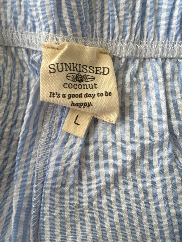 Sunkissed Coconut Striped Shorts Blue Size L - Image 3