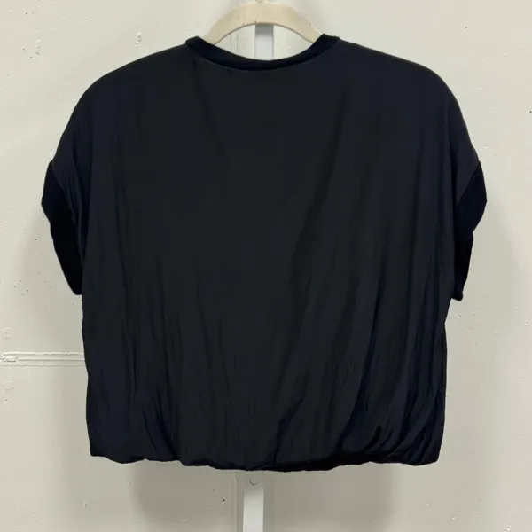 Lola‎ & Sophie New York Women's Black Banded Bubble Hem Mixed Media Top Small - Image 2