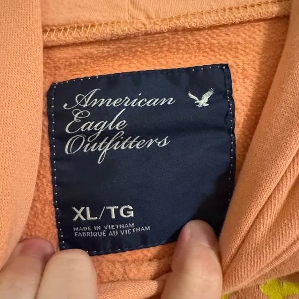 American Eagle Outfitters Peach Hoodie with Yellow Graphic - Image 2