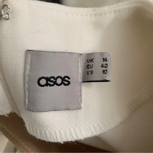 ASOS Womans Colorblock Tan White Long Sleeve Dress Size 10 - Image 11