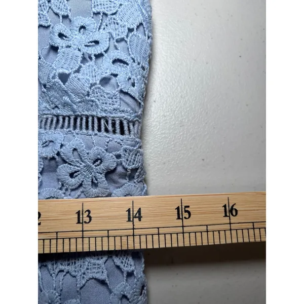 Abercrombie & Fitch‎ Cornflower Blue Spaghetti Strap Dress Large Crochet - Image 9