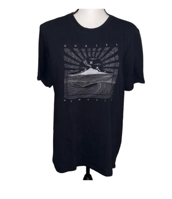 Hurley Neutral Beach Outdoor Short Sleeve Graphic Tee Size Large - Image 2