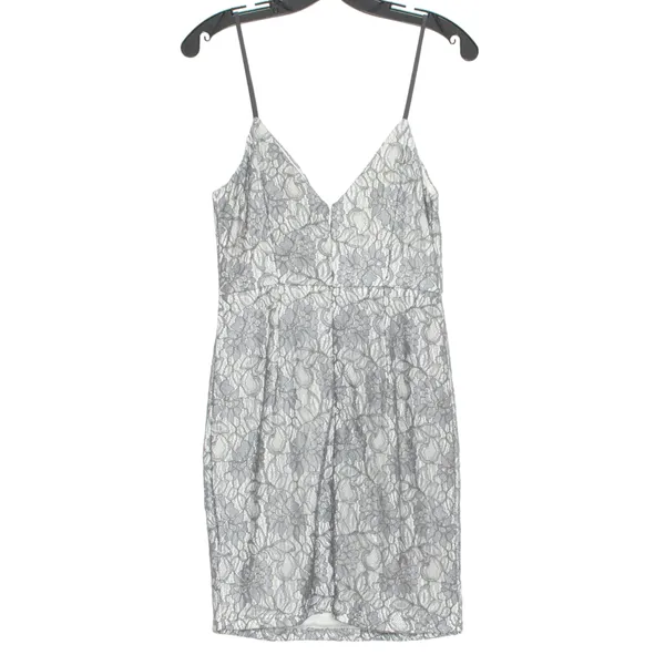 NWT Line and Dot Dress Floral Lace Minimalist Boho Romantic HOCO Glam Gray Large - Image 5