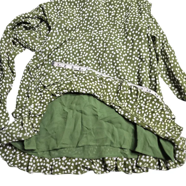 Reformation‎ Marcy Green Polka Dot Dress Size: 8 - Image 4