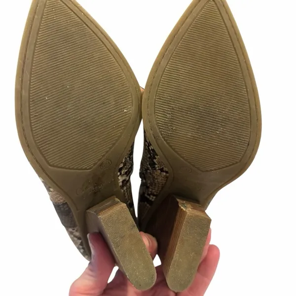 Crown Vintage Briony Snakeskin Ankle Booties Stacked Heel Shoes Womens Size 6 M - Image 8