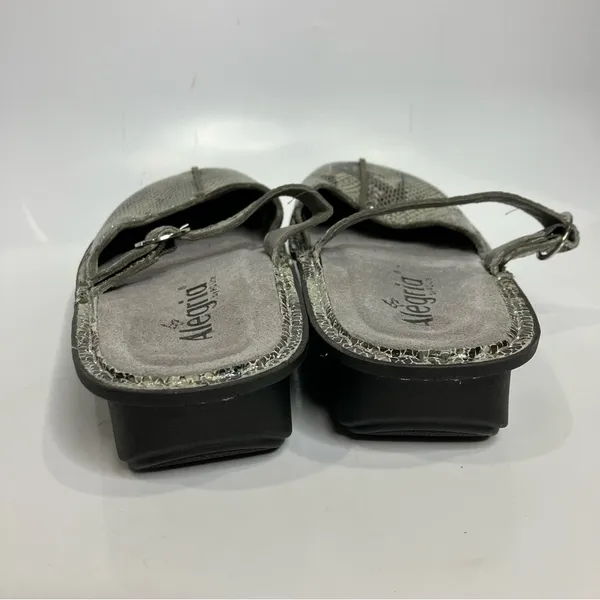 Alegria‎ snake skin print mary Jane mules gray cream size 39 - Image 7
