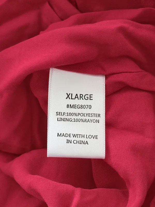 NEW Meghan LA Keiko Swiss Dot Midi Dress Sizes XL Cherry Red Chiffon - Image 9