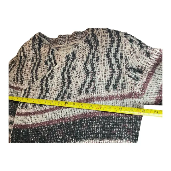 Lucky Brand Open Front Cardigan Sweater Knit‎ Bohemian Style Striped - Image 8
