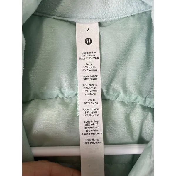 Lululemon Down For It All Running Vest Delicate Mint 4-Way Stretch Quilted 2 - Image 6