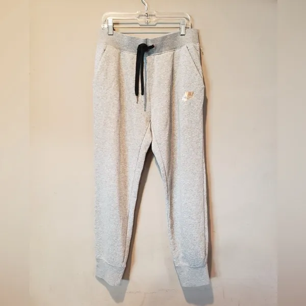Nike Women's Light Gray Joggers with Black Drawstring size Md - Image 4