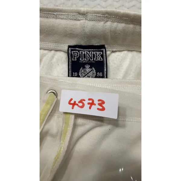 Victoria's Secret PINK White Sequin Love Pink Jogger Sweatpants M y2k Gold Logo - Image 8