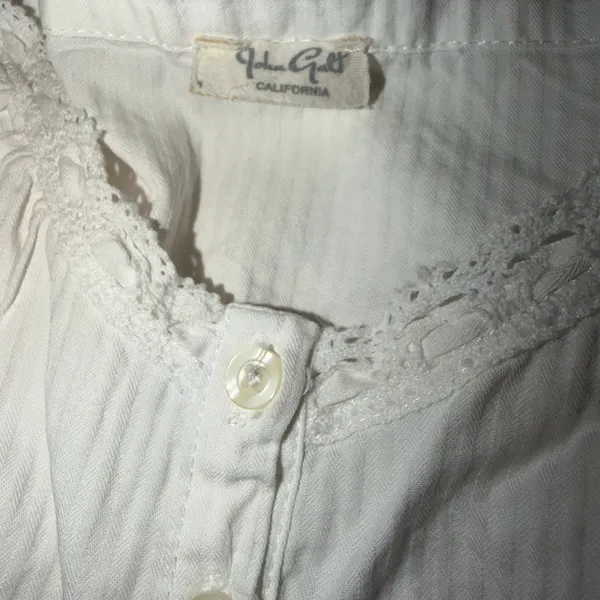 John Galt white babydoll lace trim tank top - Image 3