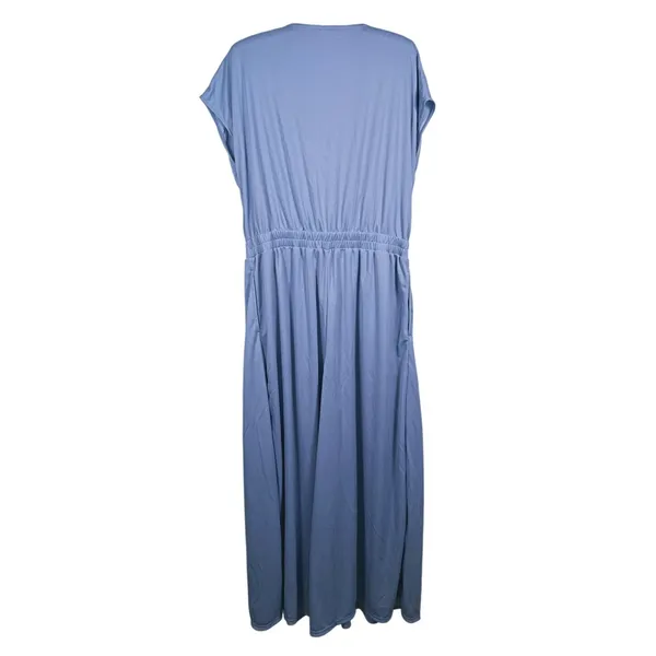 Halara Waffle Knit Wide Leg Jumpsuit Size XL Blue Minimal Casual Vacation Resort - Image 3