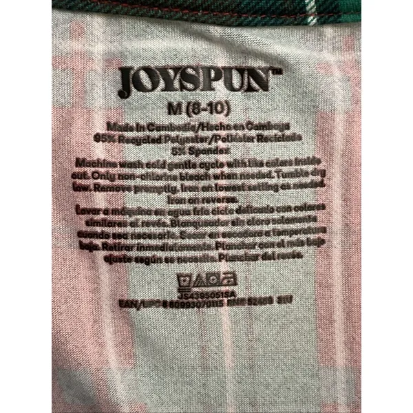 Joyspun Womens Red Plaid Cheers Christmas Pajama Set Jogger PJs Medium Holiday - Image 2