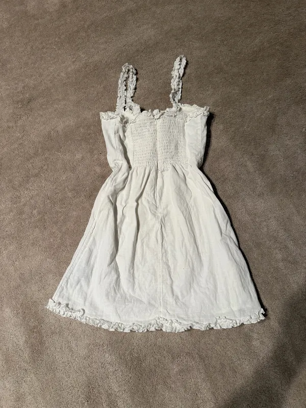 Urban Outfitters White Ruffle Mini Dress Size Small - Image 3