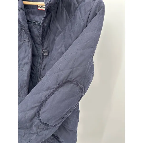 Hunter‎ Womens Navy Blue Quilted Long Sleeve Collared Jacket Size 4 RN126623 - Image 4