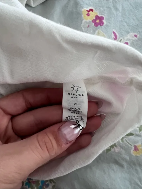 Aerie White Women's Short-Sleeve Polo Cropped Top - Image 3