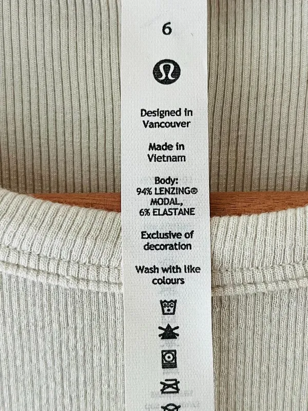 Lululemon Sz 6 Beige Pullover Ribbed Stretch Hold Tight Long-Sleeve Shirt - Image 4