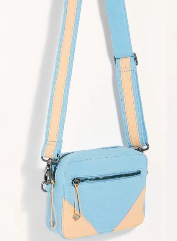 Free People We The Free Blue Canvas Convertible Crossbody Bag - Image 3