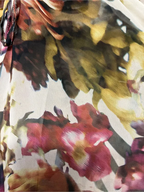 a.n.a Sheer Floral Peasant Blouse in‎ Cream, Green, Pink - Image 11