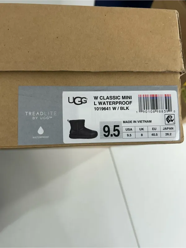 UGG Black Classic Mini Waterproof Boots Size 9.5 - Image 10