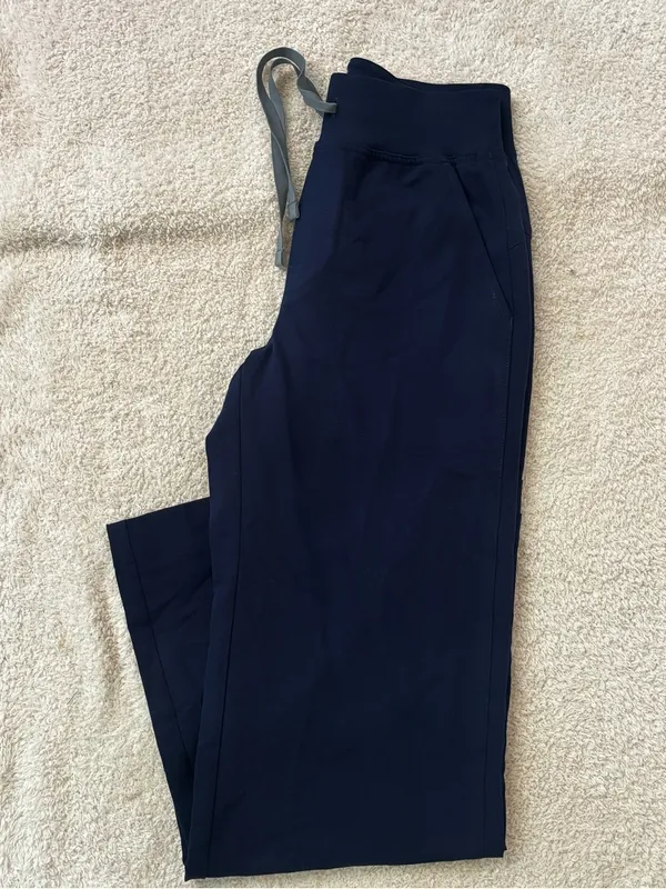 FIGS Womens Isabel High-Rise Wide-Leg Scrub Pant Navy Blue Size XXS/P - Image 2