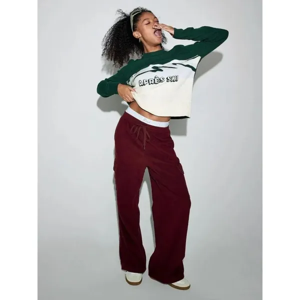 VS PINK Collegiate Knit Crewneck Sweater, Deep Forest Apres Ski sz M NWT $69 - Image 3