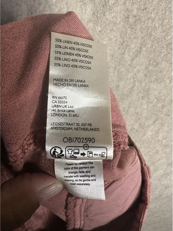 Anthro Pilcro Pink Beach Cargo Linen Blend Wide Leg Women’s 26 - Image 7