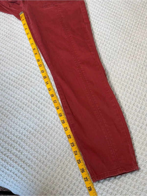 By Anthropologie Jefferson Slim Utility Chino Pants Womens 31 Brick Red Twill - Image 7