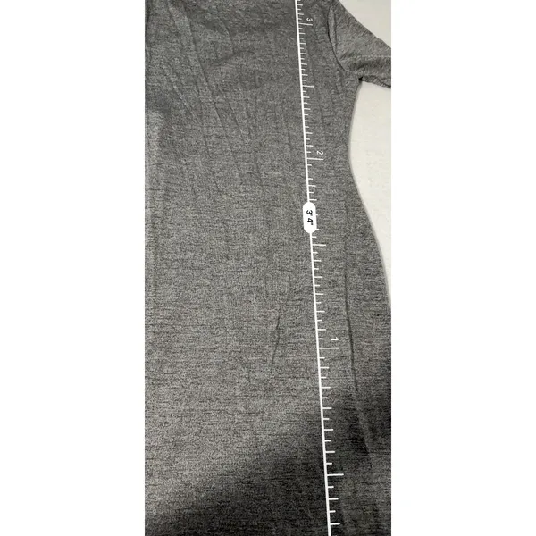 A Pea in the Pod Maternity Gray Heathered Side Ruched Sheath Dress Medium - Image 7