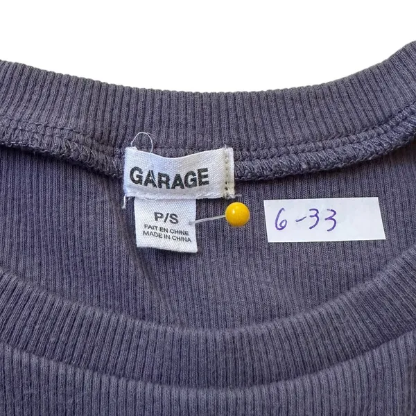 Garage Gray Ribbed Crop Top Women's Size Small | 6-33 - Image 4