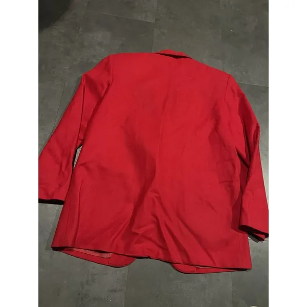 Sellecca red blazer 14 wool blend‎ vintage professional holidays tartan - Image 5